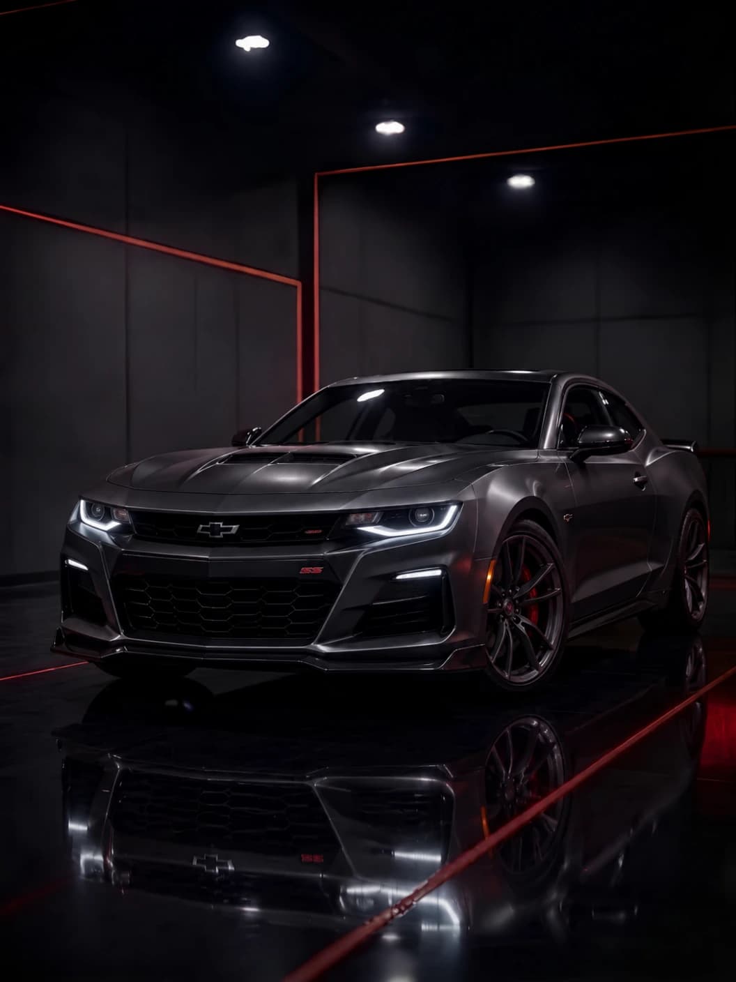 A Camaro at Al Zaabi Autocare, Mussafah