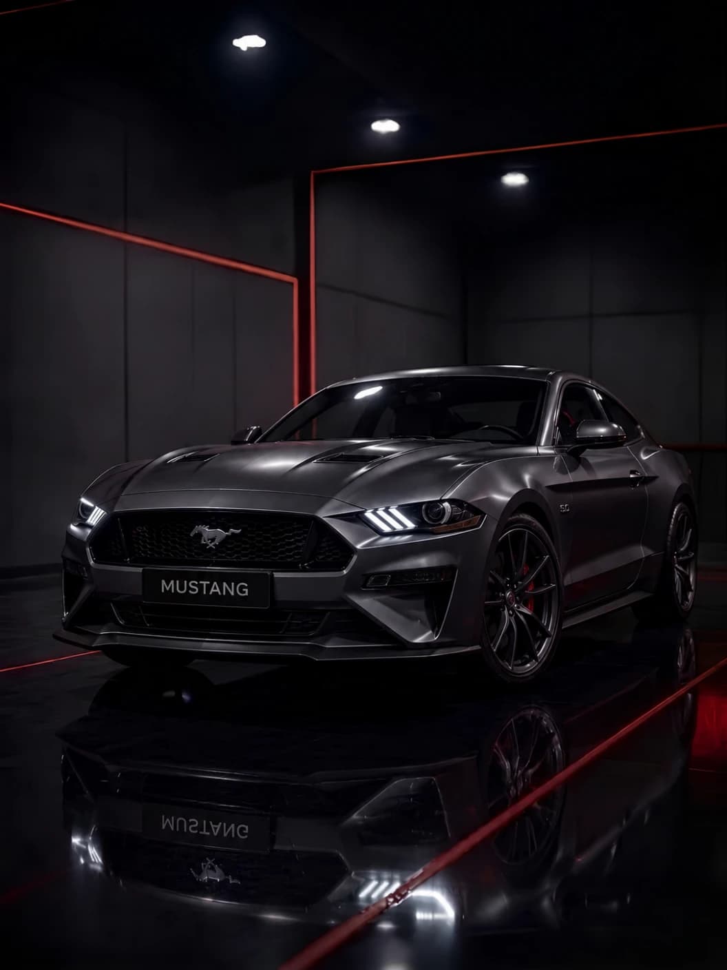 A Mustang at Al Zaabi Autocare, Mussafah