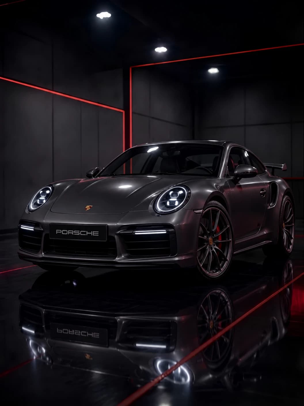 A Porsche at Al Zaabi Autocare, Mussafah